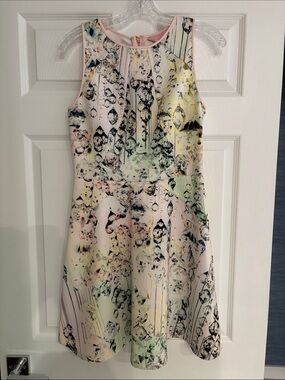 Ted Baker Pastel Multicolor Floral Fit-&-Flare Dress